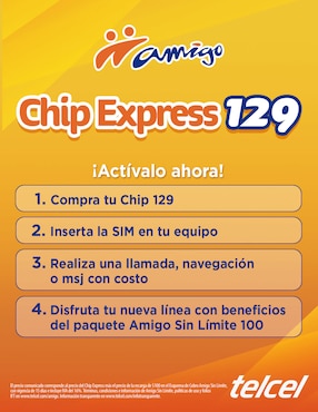 Sim Operador Telcel Chip Express 129