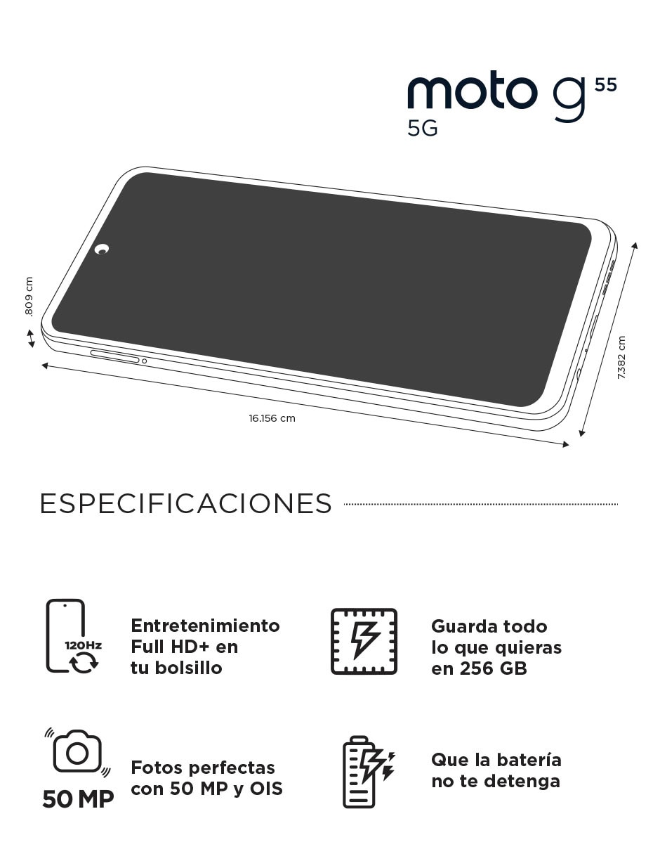 Moto G55 5G LCD / TFT 6.5 pulgadas Telcel 9