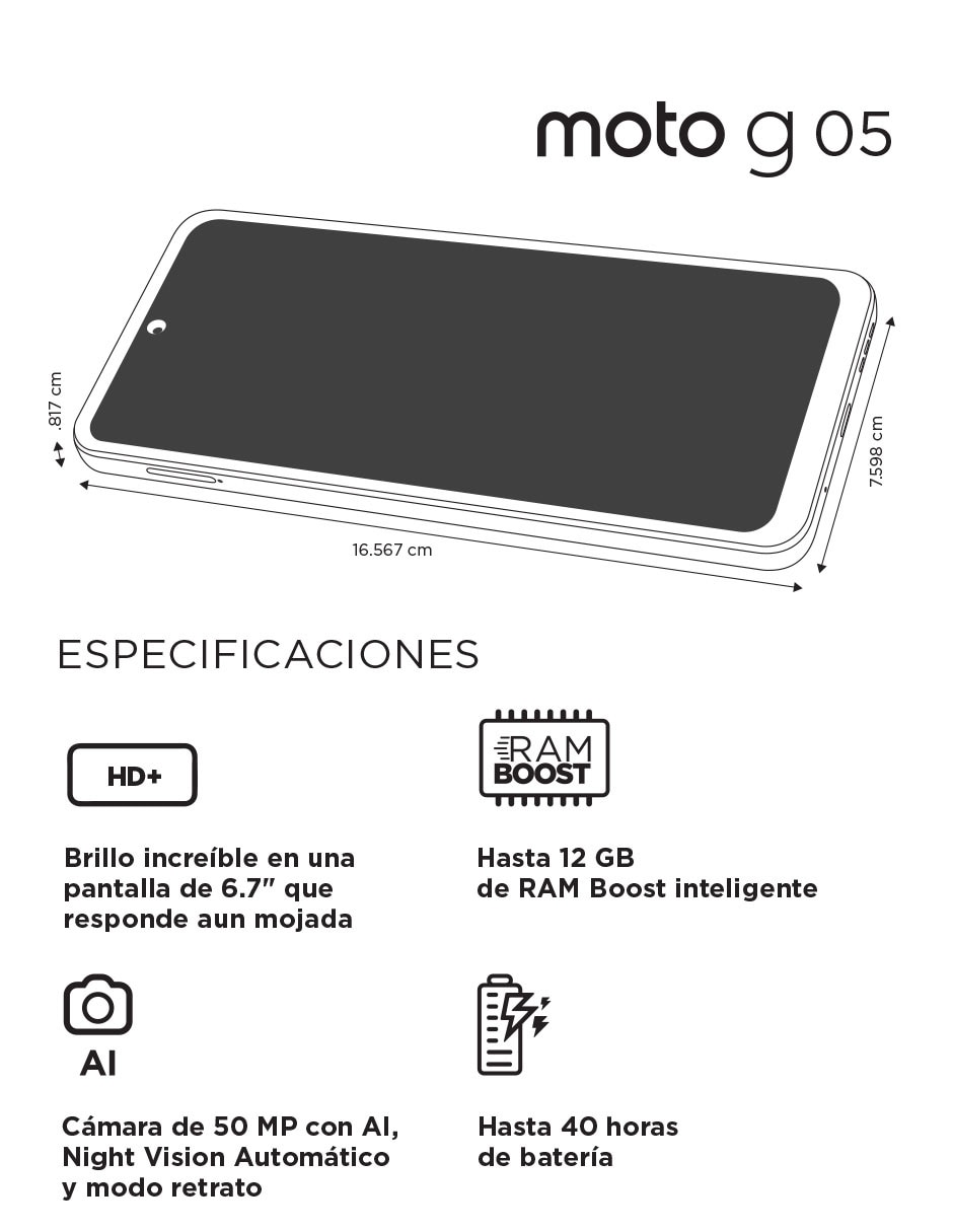 Moto G05 LCD 6.7 pulgadas Telcel