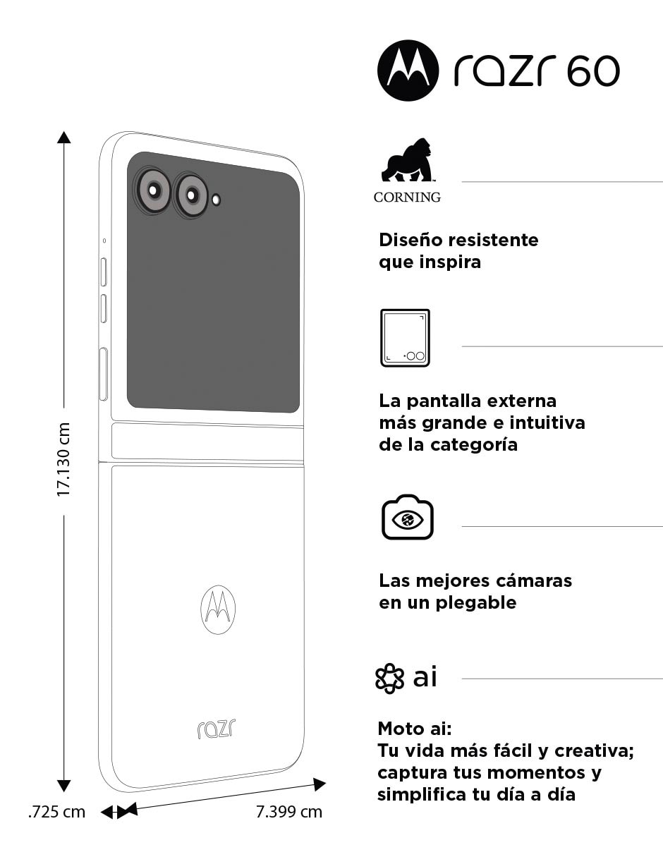 Motorola Moto Razr 60 POLED 6.9 pulgadas Telcel