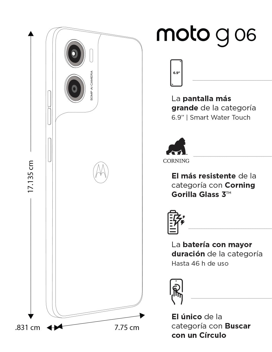 Moto G06 LCD 6.8 pulgadas AT&T 7