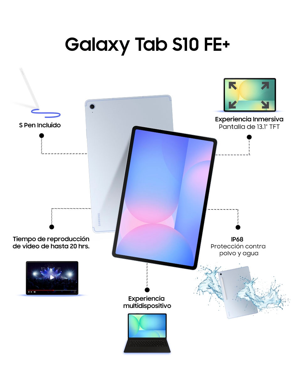 Tablet Galaxy Tab S10FE+ 13 pulgadas 128 GB de almacenamiento de 8 GB RAM 5
